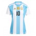 Camisa de time de futebol Argentina Lionel Messi #10 Replicas 1º Equipamento Feminina Copa America 2024 Manga Curta